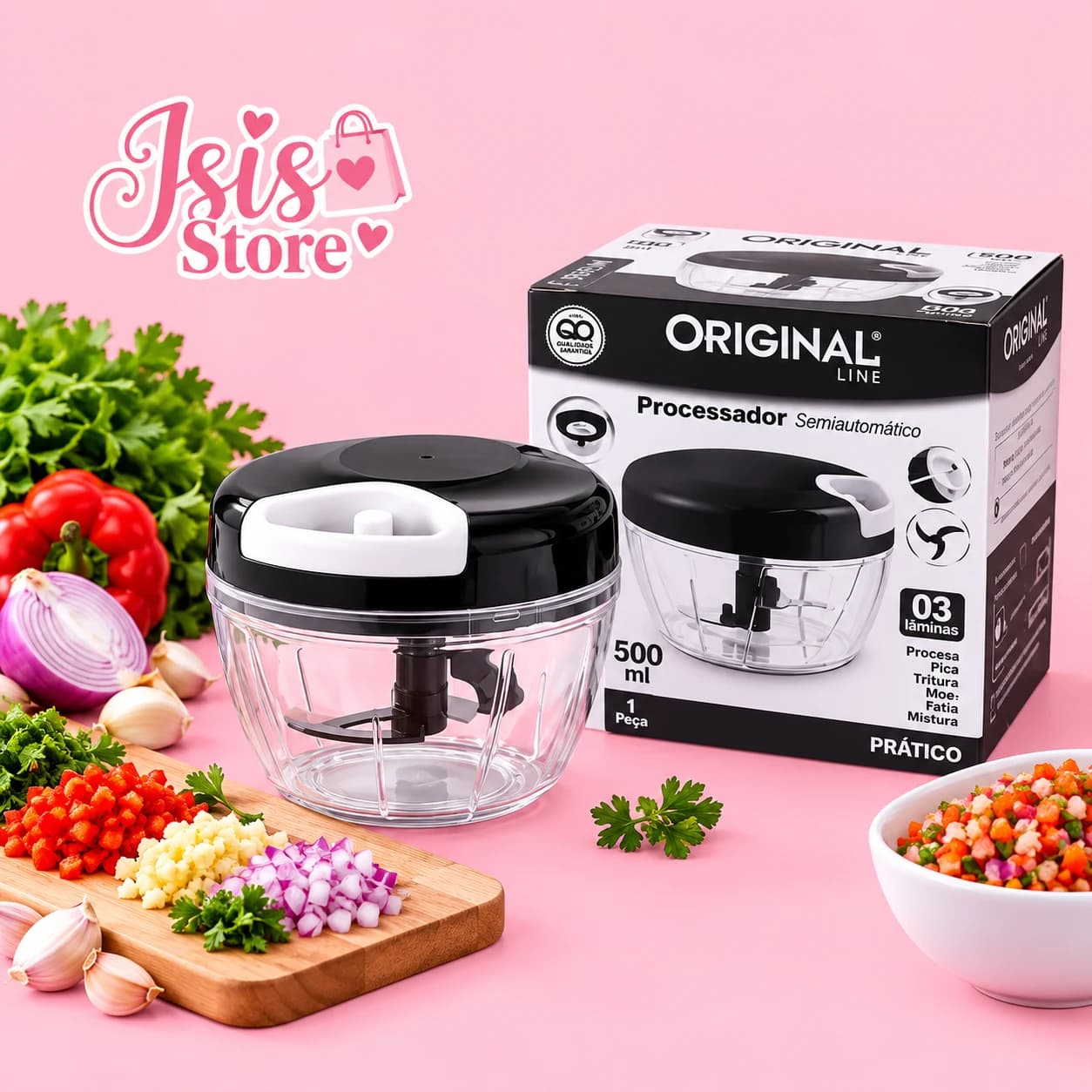Processador de alimentos 500ml - Semiautomático