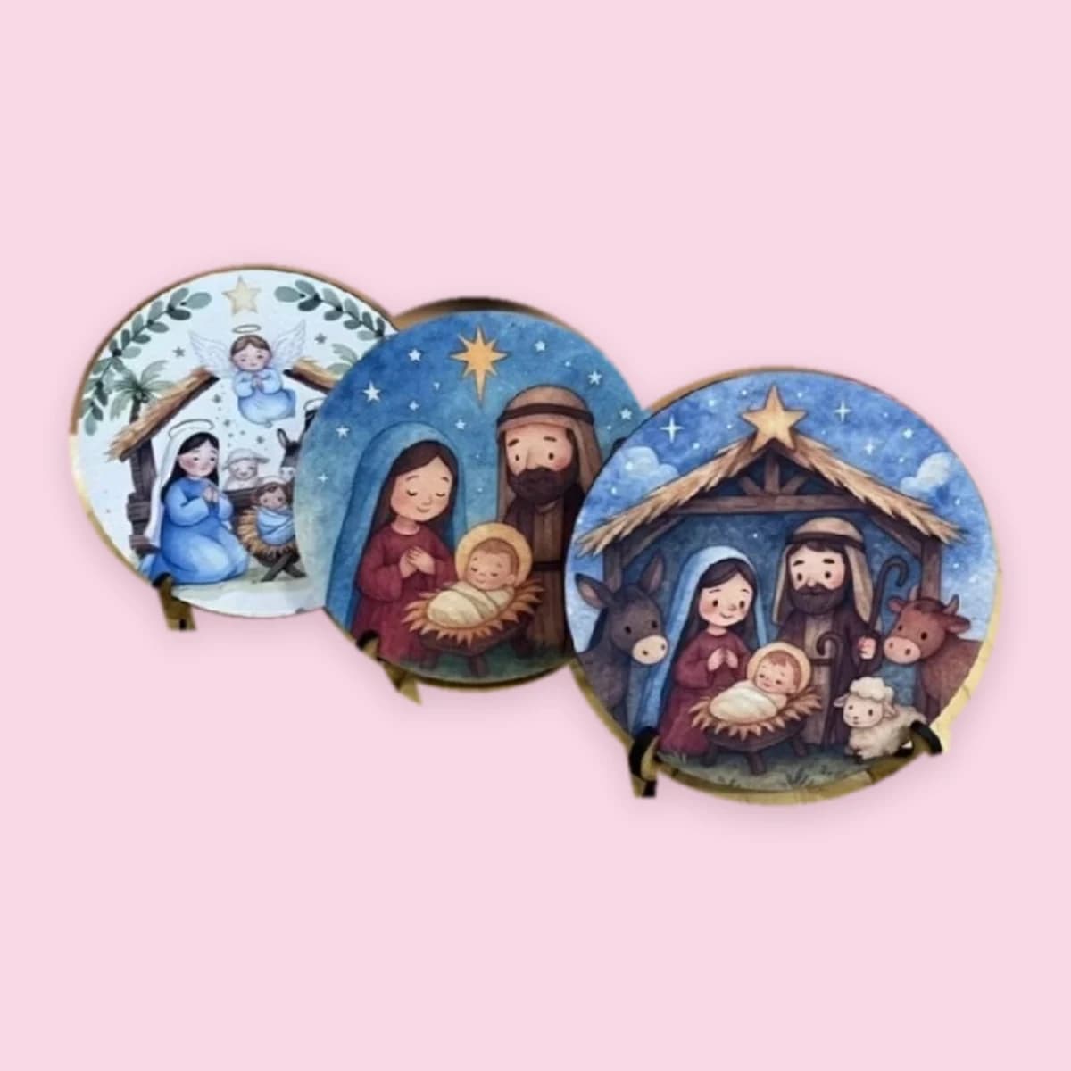 🌟 Trio | Enfeite Natalino Presépio em MDF 🎄🙏