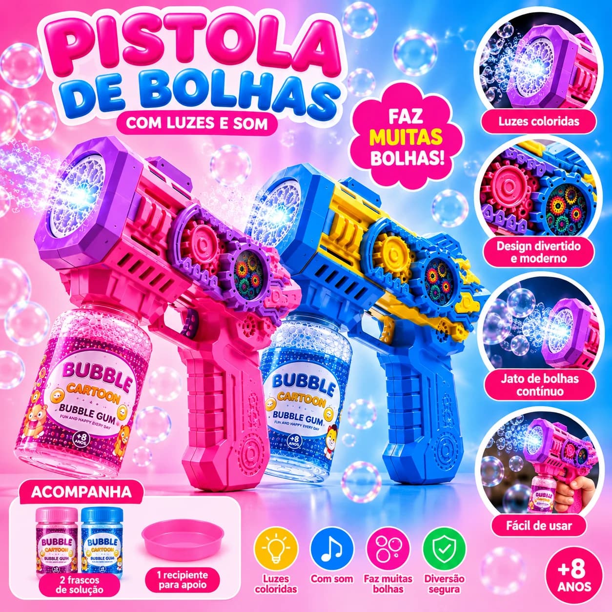 Lança Bolhas Sabão Automático