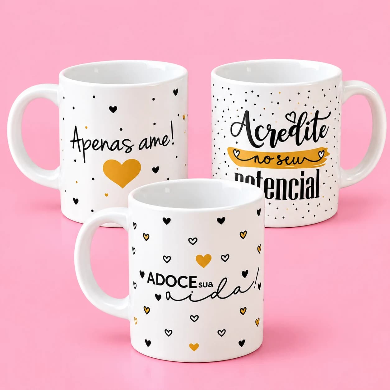 ☕ Caneca de Porcelana 325ml Personalizada com Frases